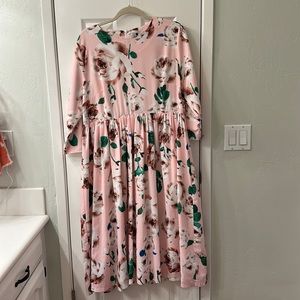 XXL Dainty Jewells pink roses floral dress; like new